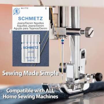 Jean & Denim Machine Needles - Perfect for Heavy Fabrics and Sewing Needs