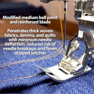 Jean & Denim Machine Needles Size 16/100 - 5 Pack