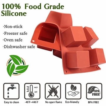 JOERSH Cube Cake Silicone Mold for Effortless Baking