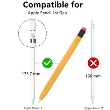 LOVE MEI Case for Apple Pencil Silicone 1ST Gen Dual Color Silicone Sleeve Protective Case,Roll-Off Prevention Perfect Comfortable Silicone Feel,Compatible for Apple Pencil 1ST Generation (Sky Blue)