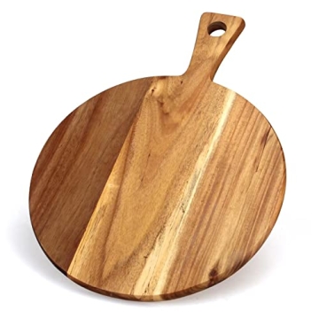 Acacia Wood Cutting Board with Handle - Kitchen & Serving Essential