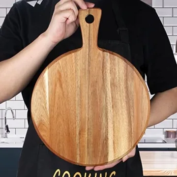 Acacia Wood Cutting Board with Handle - Kitchen & Serving Essential