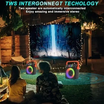 Portable Karaoke Machine with Two Wireless Microphones