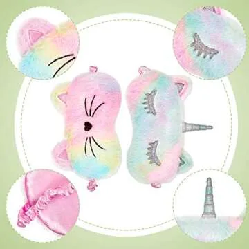 3 Pieces Plush Sleep Masks for Kids - Fun Animal Designs