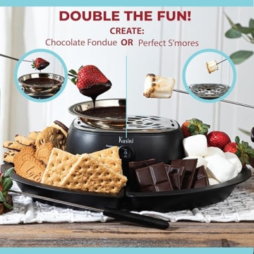 Kusini 2 in 1 Electric Fondue Set & S'mores Maker - Perfect for Family Fun!