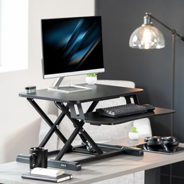 VIVO 26 Inch Adjustable Sit Stand Desk Converter Black