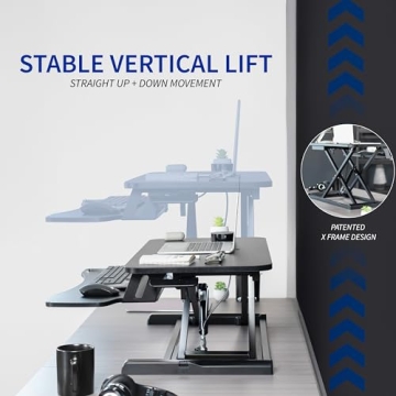 VIVO 26 Inch Adjustable Sit Stand Desk Converter Black