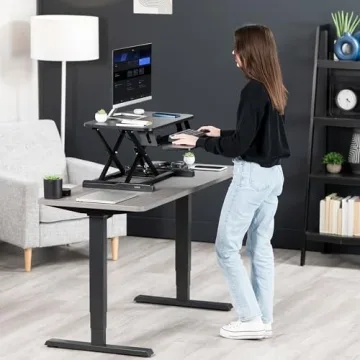 VIVO 26 Inch Adjustable Sit Stand Desk Converter Black
