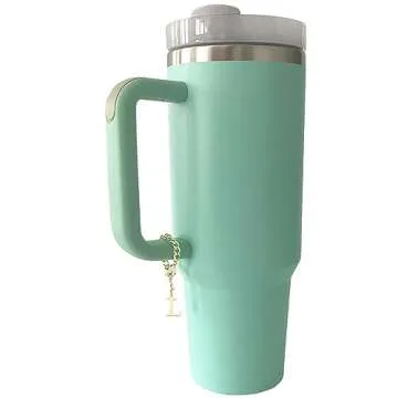 Tovly 2PCS Letter Charm Accessories For Stanley Cup A-Z ID Initial Pendants Personalized Charms For Stanley Tumbler Handle (L)