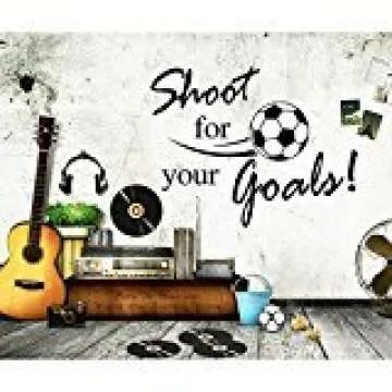 BooDecal Shoot for Your Goals Football Soccer Poster Quotes Wall Decals Stickers for Baby Boys Birthday Gifts Kids Playroom 24 in x 16 in