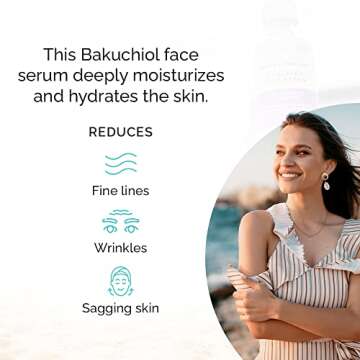 Vitamins and Sea Beauty Sea Lavender and Bakuchiol Serum, Anti-Aging Firming and Smoothing Collagen Boosting Face Serum for Fine Lines and Wrinkles, Sagging Skin, 2 Fl Oz