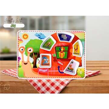 K'ONIJO Kids Divided Plate. Fun Game Tray With 5 Food Portions & 1 Extra for Surprise. Compatible Wi...