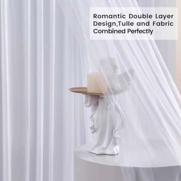 White Tulle Backdrop Curtains for Baby Shower Party Wedding Photo Drape Sheer Backdrop for Birthday ...