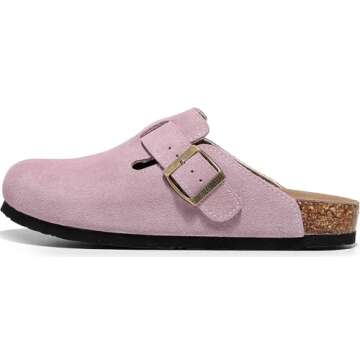 guoluofei Clogs for Women,Womens Clogs and Mules Outdoor House Slipers with Arch Support Pink