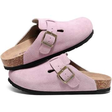 guoluofei Clogs for Women,Womens Clogs and Mules Outdoor House Slipers with Arch Support Pink