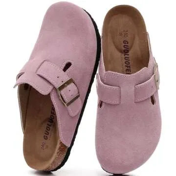 guoluofei Clogs for Women,Womens Clogs and Mules Outdoor House Slipers with Arch Support Pink