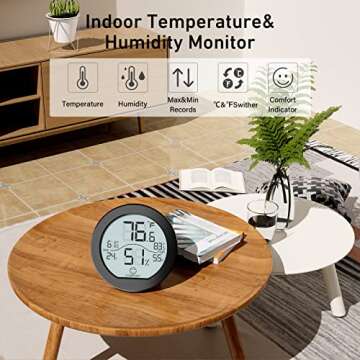 SECRUI Hygrometer Thermometer for Room Temperature Humidity Meter Indoor Thermometer Accuracy Calibr...