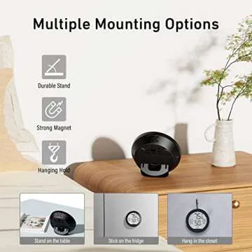 SECRUI Hygrometer Thermometer for Room Temperature Humidity Meter Indoor Thermometer Accuracy Calibration LCD Temperature Sensor with Maximum and Minimum Records, TH1,Black