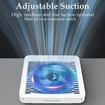 AONOLOVO Nail Dust Collector Adjustable Suction Upgraded Powerful Nail Vacuum Dust Collector Dust Extractor for Acrylic Nails Gel Dip Nail Removal, with Cuticle Nail Pusher, NDC8