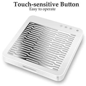 AONOLOVO Nail Dust Collector Adjustable Suction Upgraded Powerful Nail Vacuum Dust Collector Dust Extractor for Acrylic Nails Gel Dip Nail Removal, with Cuticle Nail Pusher, NDC8