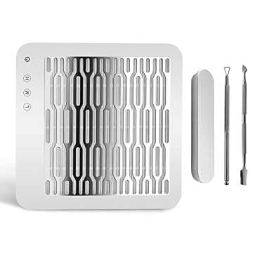 AONOLOVO Nail Dust Collector Adjustable Suction Upgraded Powerful Nail Vacuum Dust Collector Dust Extractor for Acrylic Nails Gel Dip Nail Removal, with Cuticle Nail Pusher, NDC8