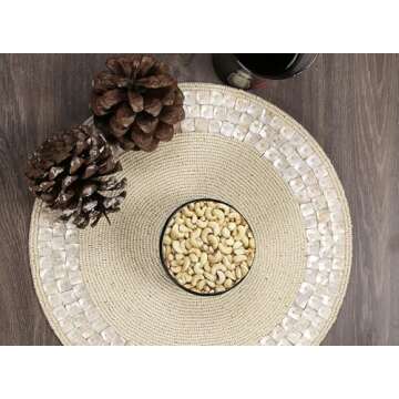 ALPHA Living Elegant Beaded Placemat in Ivory - 13 Inch