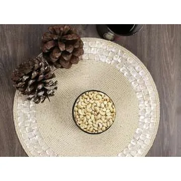 ALPHA Living Elegant Beaded Placemat in Ivory - 13 Inch