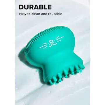 I Dew Care Cleansing Tool - Pawfect Face Scrubber | 3-in-1 Cute Silicone Pore Cleanser, Exfoliator, and Massager with Sponge