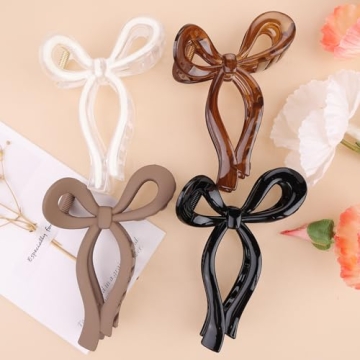 4 Pcs Bow Hair Clips - Stylish and Secure Hair Accessories for All