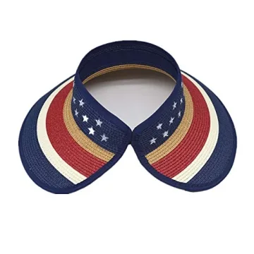 Women Patriotic Foldable Sun Visor Hat with UV Protection