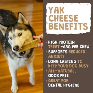 Mighty Paw Yak Cheese Chews for Dogs - All-Natural Long Lasting Pet Treats - Odorless Limited-Ingred...