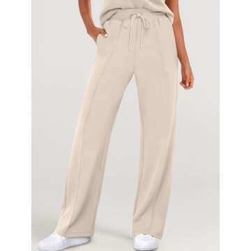 ANRABESS Women's Summer 2 Piece Outfits Casual Sleeveless Sweatsuits Matching Wide Leg Tracksuits Lounge Sets Fashion Clothes Medium