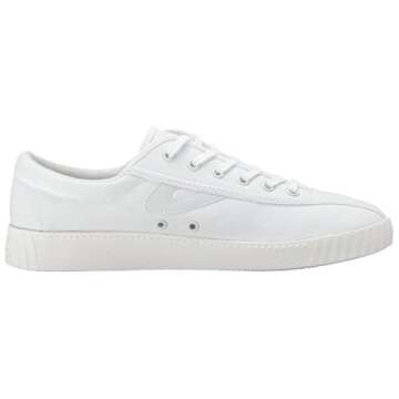 TRETORN Nyliteplus Canvas Sneakers Women's Lace-Up Casual Tennis Shoes Classic Vintage Style, White, 9