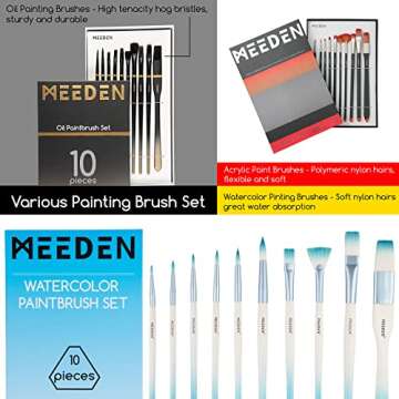 MEEDEN 149PCS Art Supplies with French Easel, All-in-one Painting Set for Artists Beginners