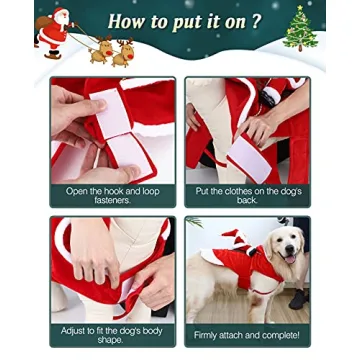 Lewondr Dog Christmas Costume | Santa Riding Hoodie