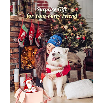 Lewondr Dog Christmas Costume | Santa Riding Hoodie