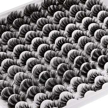 False Eyelashes 48 Pairs 6 Styles Mixed Fluffy Curled Fake Eye Lashes Bulk Wholesale Dramatic Thick 5D Wispy Strip Faux Mink Eyelashes Multipack