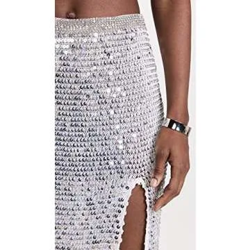 Glamorous Retrofête Crochet Skirt with Sequins and Slit