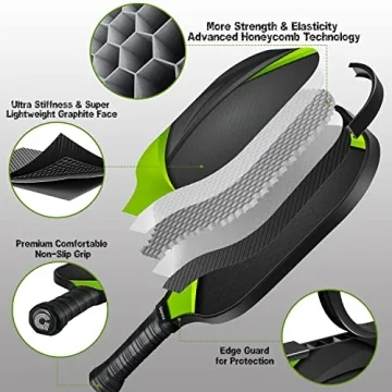 Gonex Pickleball Paddles Set, Lightweight & Durable Rackets