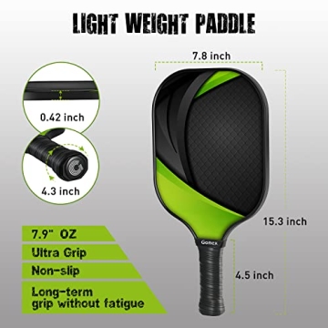 Gonex Pickleball Paddles Set, Lightweight & Durable Rackets