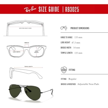 Ray-Ban RB3025 Aviator Sunglasses G-15 Green Lenses