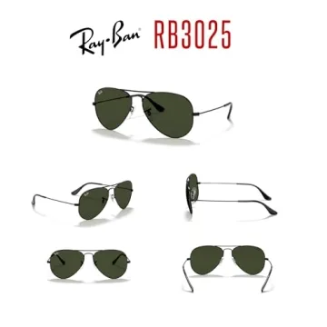 Ray-Ban RB3025 Aviator Sunglasses G-15 Green Lenses