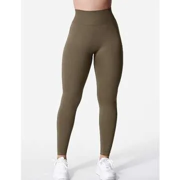 YEOREO Liz Scrunch Workout Leggings for Women High Waisted Butt Lifting V Back Waist Seamless Gym Yoga Leggings Coffee S