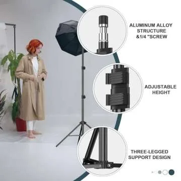 EMART 7 Ft Light Stand for Photography - 2 Pack Portable Tripods