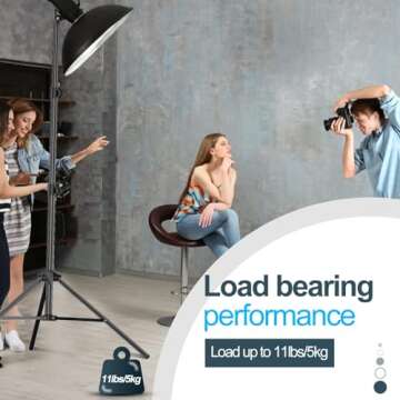 EMART 7 Ft Light Stand for Photography, 2 Pack Portable Photo Video Lighting Tripod with Carry Case for Speedlight, Flash, Softbox, Strobe, Camera, Selfie, Photographic Portrait