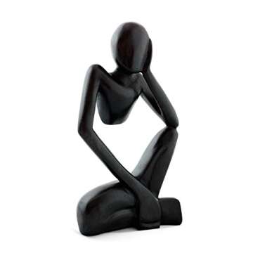 G6 Collection 12" Wooden Handmade Abstract Sculpture Thinker Statue Handcrafted - Thinking Man - Gif...