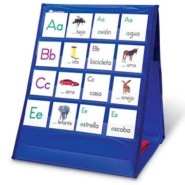 Learning Resources LER2523 Learning Resources Tabletop Pocket Chart Card Set, 80 Cards, Grades 1-3, Brown/a, 0.9 inches tall