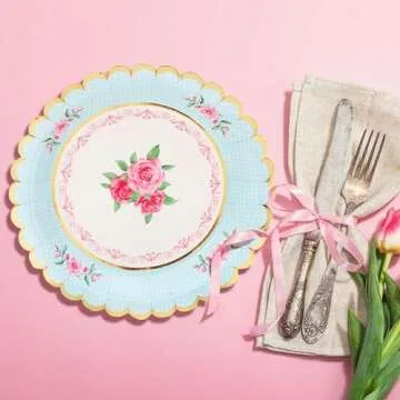 Sparkle and Bash Floral Paper Plates for Events