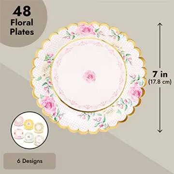 Sparkle and Bash Floral Paper Plates for Events