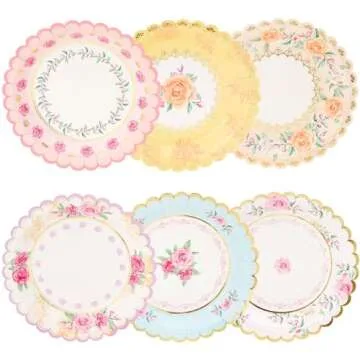 Sparkle and Bash Floral Paper Plates for Events